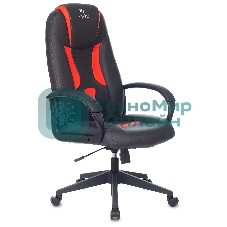 Кресло Zombie 8 черный/красный, экокожа, 120 кг, механизм качания