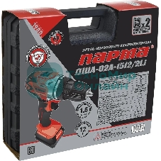 Дрель-шуруповерт Парма ДША-02А-1512/2Li, 12 В, 2 Ач, 23 Нм, бесщеточный