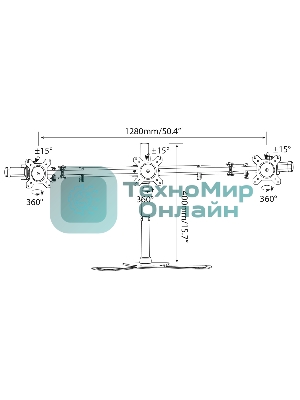 Кронштейн для мониторов Cactus CS-VM-MP330S-AL серебристый 15