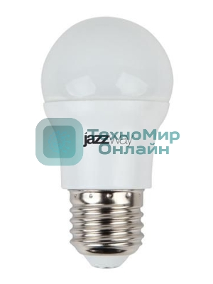 Лампа светодиодная JazzWay PLED-SP-G45 7Вт шар 3000К теплый белый E27 540лм 230В
