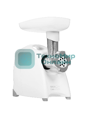 Мясорубка электрическая Аксион М41.02 белый, 1700 Вт, 2.0 кг/мин, реверс, защита от перегрузки, насадки - 8
