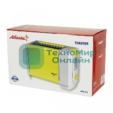 Тостер Atlanta ATH-231 жёлтый, 750 Вт, 2 слота