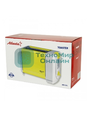 Тостер Atlanta ATH-231 жёлтый, 750 Вт, 2 слота
