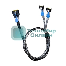 Кабель Amphenol RMC38-0824, Slimline SAS x8 74P -TO- 2x MCIO x4 38P, 85 Ohm, L: 80 см