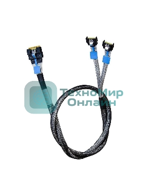 Кабель Amphenol RMC38-0824, Slimline SAS x8 74P -TO- 2x MCIO x4 38P, 85 Ohm, L: 80 см