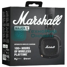 Беспроводные/проводные наушники Marshall Major V черный, накладные, Bluetooth + проводной, беспроводная зарядка, до 100 ч