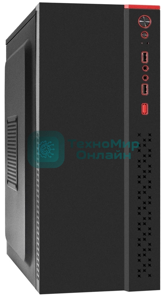Компьютерный корпус Miditower ExeGate AA-443U-UNS350 (ATX, БП UNS350 с вент. 12см, 2хUSB+1хUSB 3.0+HD Audio, черный)