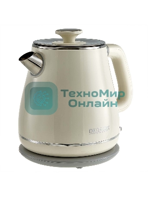 Чайник электрический Delta LUX DE-1019 (1,8 л, металл/пластик) белый
