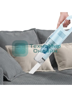 Пылесос вертикальный Kitfort KT-586-2 голубой, питание от сети, 400 Вт, уборка сухая, пылесборник 1,2 л