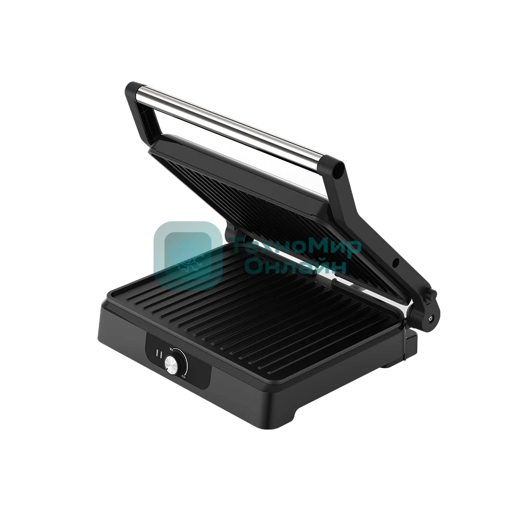 Гриль электрический Topdevice EG1/2200 Вт/0-240 °C/раскрытие на 180 °C/несъемные панели/черно-серебристый (TDSEG001_BK)