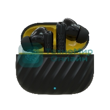 Наушники TWS More choice БВ37 черный/желтый, внутриканальные, Bluetooth, сенсорное управление, до 4 ч