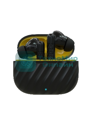 Наушники TWS More choice БВ37 черный/желтый, внутриканальные, Bluetooth, сенсорное управление, до 4 ч