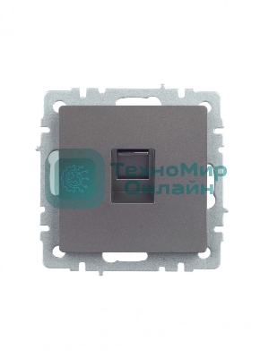 Розетка компьютерная IEK BRITE РК10-БрС RJ45 кат.5E сталь