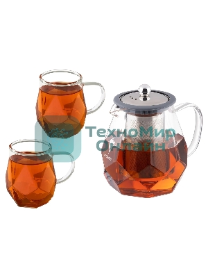 Чайник заварочный LEONORD AROMA, 820 мл из боросиликатного стекла, корпус с гранями (106791)