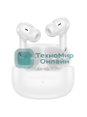 Наушники TWS BOROFONE FQ1 белый, внутриканальные, Bluetooth, сенсорное управление, до 7 ч