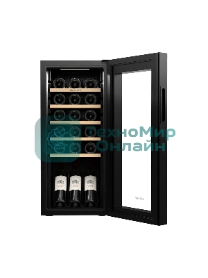 Винный шкаф Libhof GM-18 черный, 53 л, 1 отсек, 18 бут., класс A