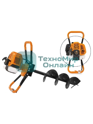 Мотобур Carver AG-43/000 бытовой 2-х такт. 1250Вт 1.7л.с. 43см3 6500об/мин