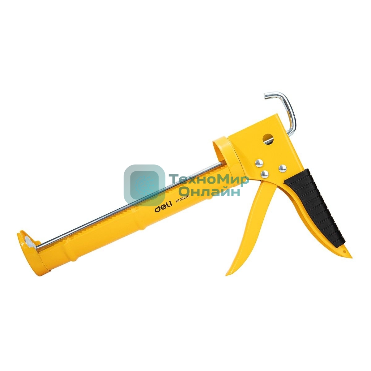 Пистолет для герметика Deli DL2350 Размер: 9 дюймов/230 мм. Сталь А3. Угол поворота 360.