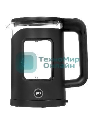 Чайник электрический BQ KT2000G черный. Мощность: 1500 Вт, Максимальный объем: 1.5 л