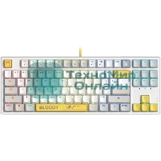 Клавиатура проводная A4Tech Bloody S87 Energy (S87 USB ENERGY WHITE) USB белый/желтый