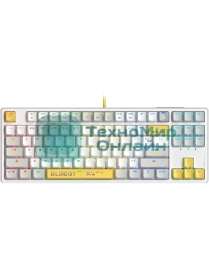 Клавиатура проводная A4Tech Bloody S87 Energy (S87 USB ENERGY WHITE) USB белый/желтый
