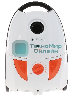Пылесос Centek CT-2503 белый/оранжевый, 400/2000 Вт, уборка сухая, пылесборник мешок 2.5 л