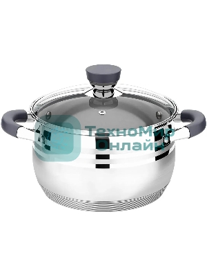 Кастрюля Lara LR02-470 Mercury 2,1 л, 16 см, нержавеющая сталь, с крышкой