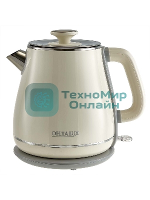 Чайник электрический Delta LUX DE-1019 (1,8 л, металл/пластик) белый
