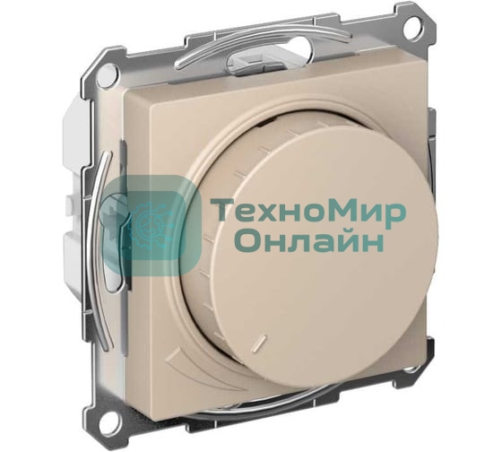 Светорегулятор AtlasDesign (диммер) повор-нажим, LED, RC, 400 Вт, мех., песочный