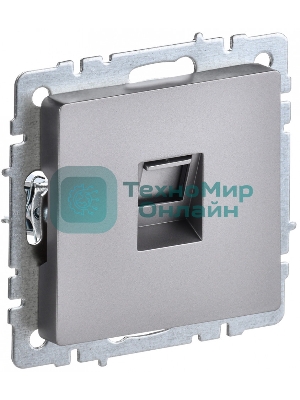 Розетка компьютерная IEK BRITE РК10-БрС RJ45 кат.5E сталь