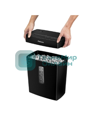 Шредер Fellowes PowerShred Р-42С черный (секр.P-4) фрагменты 8лист. 15лтр. скрепки скобы пл.карты