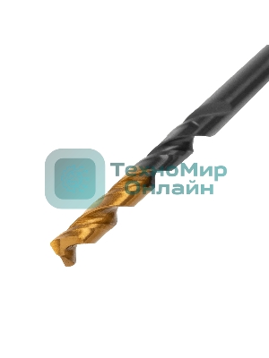Сверло по металлу Denzel 3,5 мм, HSS-Tin, Golden Tip, 10 шт.