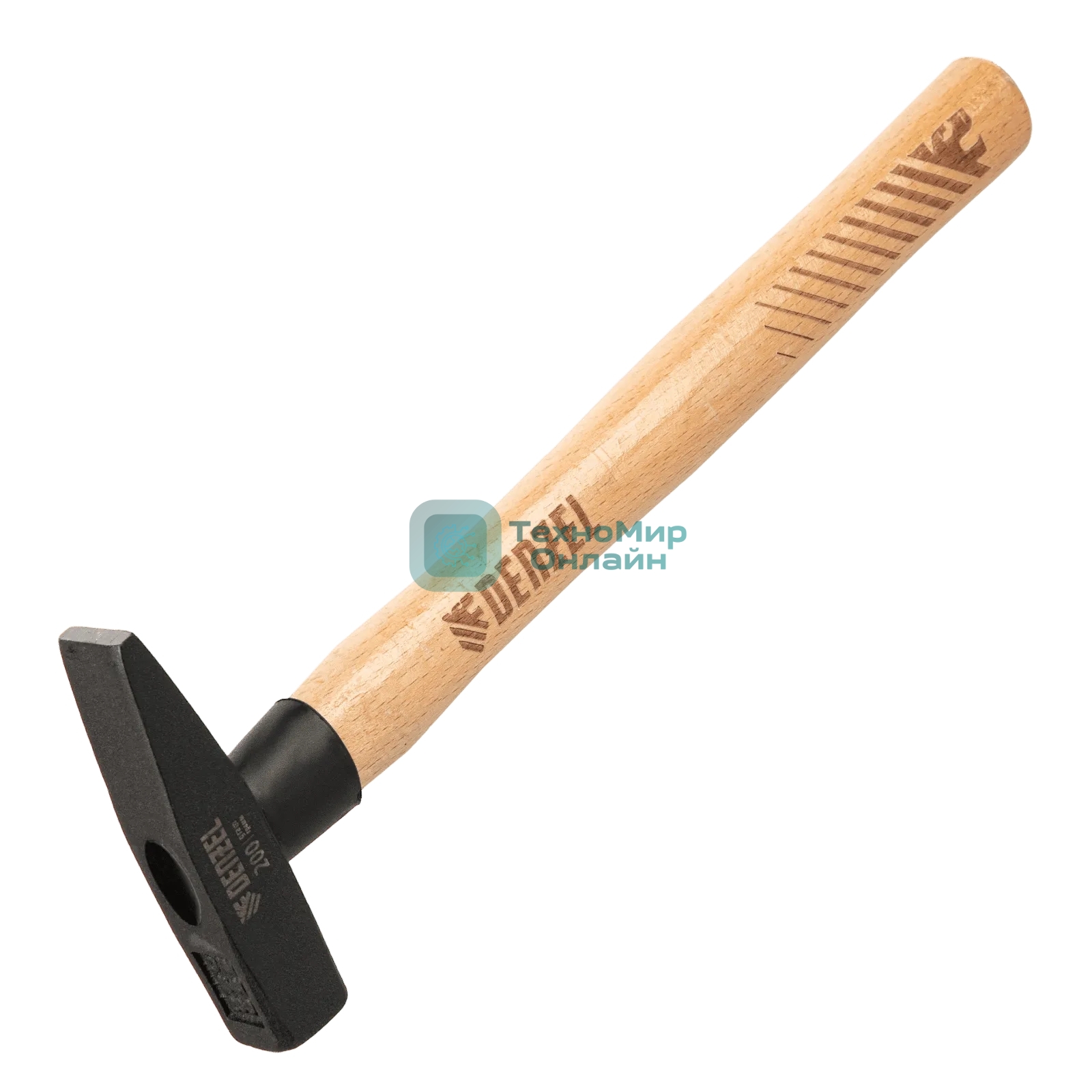 Молоток слесарный Denzel 200 г, кованый квадратный боек, буковая рукоятка