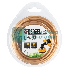 Леска для триммера Denzel армированная алюминием круглая, 2,0мм х 15м, блистер ALUFLEX