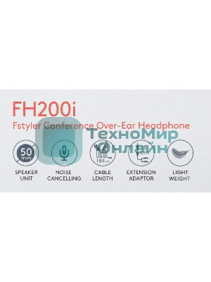Гарнитура A4Tech Fstyler FH200i серый-синий, проводная, 3.5 мм
