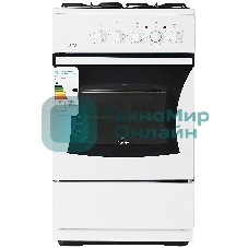 Плита комбинированная Flama RK 23-105 W белый, конфорок 4 шт, духовка 50 л, 50 см x 85 см x 60 см