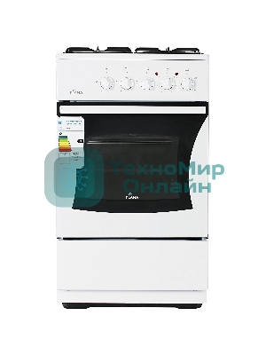 Плита комбинированная Flama RK 23-105 W белый, конфорок 4 шт, духовка 50 л, 50 см x 85 см x 60 см