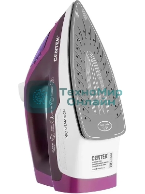Утюг Centek CT-2348 фиолетовый, 1600 Вт, 20 г/мин, 80 г/мин, 200 мл