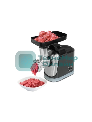 Мясорубка электрическая Zigmund & Shtain ZMG-043 черный, 1500 Вт, 1.5 кг/мин, реверс, защита от перегрузки, насадки - 4