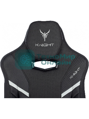 Кресло Knight Thunder 5X черный, экокожа, 120 кг, механизм качания