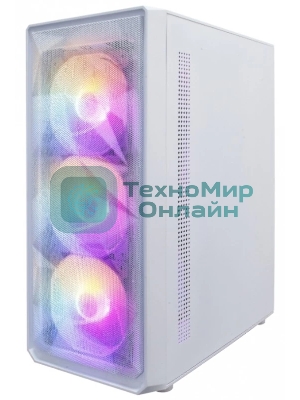 Компьютерный корпус 1STPLAYER FD3 белый, ATX, 4x120мм LED fans inc., FD