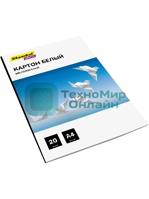 Картон белый Silwerhof мелованный 20л. A4 Create 240г/м2 обл.мел.картон ПЭТ 200x280мм