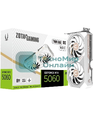 Видеокарта Zotac PCI-E 5.0 RTX 5060 TWIN EDGE OC WHITE ED NVIDIA GeForce RTX 5060 8Gb 128bit GDDR7 2527/28000 HDMIx1 DPx3 HDCP Ret белый