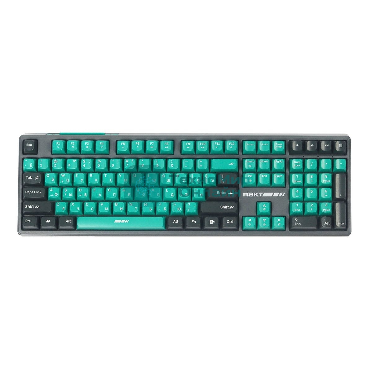 Клавиатура Raskat KM004 проводная, USB Type-A, зелёный/серый