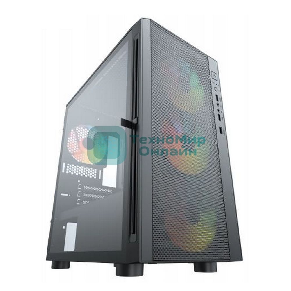 Компьютерный корпус ACD Citadel 104 ATX, черный, USB 3.0x1+USB 2.0x2+HD audio,3x12см F1 ARGb fans at front(Slave fans),1x12см F1 ARGb fan at rear (Master fan)