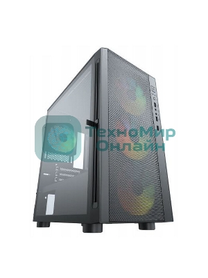 Компьютерный корпус ACD Citadel 104 ATX, черный, USB 3.0x1+USB 2.0x2+HD audio,3x12см F1 ARGb fans at front(Slave fans),1x12см F1 ARGb fan at rear (Master fan)