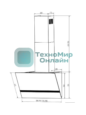 Вытяжка наклонная Elikor Rise BK 50 черный, 50 см, 750 куб. м/ч, 56 дБ