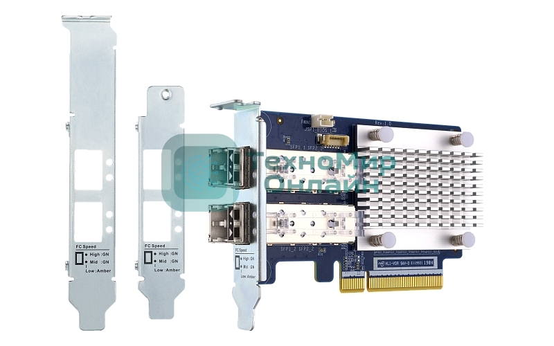 Сетевая карта QNAP QXP-16G2FC Dual-port Fiber Channel adapter, 2 x 16 Gb/s SFP +, PCIe Gen3 x8. For QTS OS ONLY
