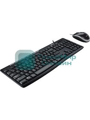 Комплект клавиатура+мышь Logitech Desktop MK200 проводной, USB, 1000 DPI, чёрный