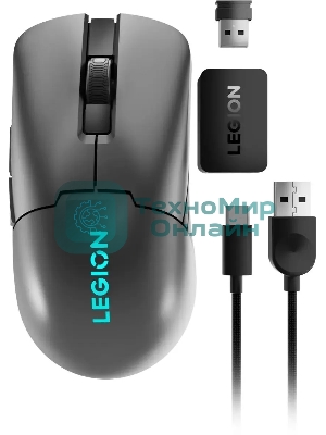 Мышь беспроводная Lenovo Legion M600s Qi Wireless Gaming темно-серый оптическая 19000dpi BT/Radio USB (GY51H47355)